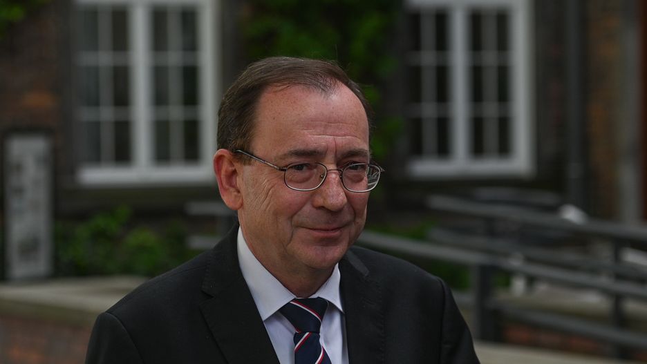 KRAKOW, POLAND - MAY 15, 2023: , Mariusz Kaminski, Minister of the Interior and Administration, at the end of Border Guards Day celebrations at Wawel Castle, on May 15, 2023, in Krakow, Poland.
Poland celebrates Border Guard Day on May 16, honoring the formation's inception in 1991. President awards promotions and state honors to Border Guard officers at ceremony. (Photo by Artur Widak/NurPhoto via Getty Images)
