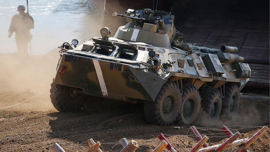 Rosyjski BTR-82A podczas akcji zbrojnej na Krymie
