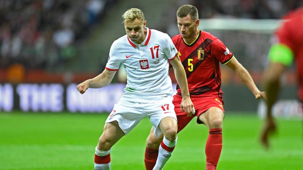 Getty Images /  Nico Vereecken / Photo News / Na zdjęciu: Szymon Żurkowski i Jan Vertonghen 