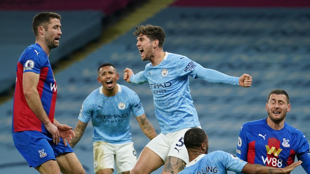 PAP/EPA / Dave Thompson / Na zdjęciu: John Stones cieszy się z gola