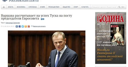 Rosyjskie media o wyborze Tuska