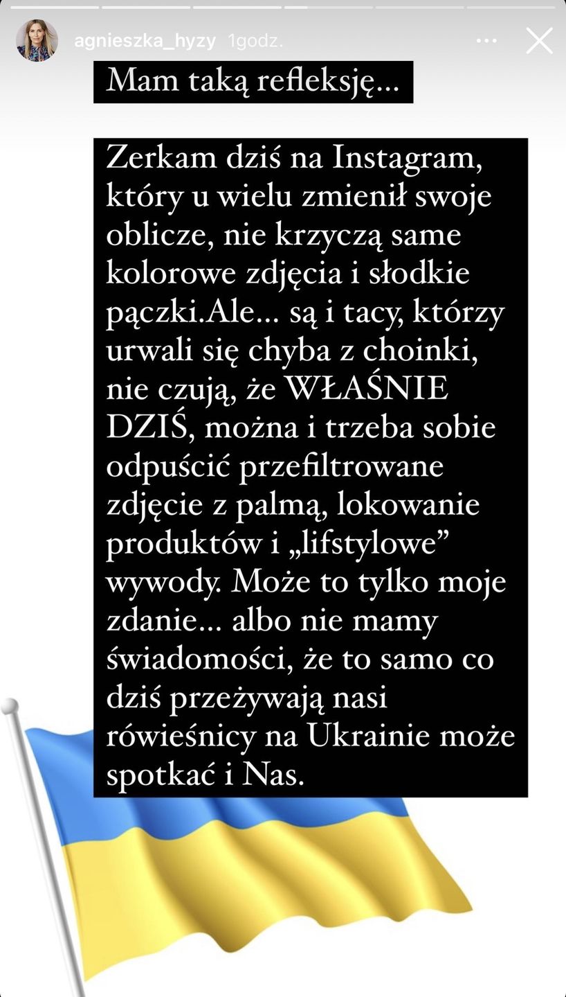 Agnieszka Hyży apeluje do celebrytów: "Dziś można i TRZEBA sobie odpuścić przefiltrowane zdjęcie"