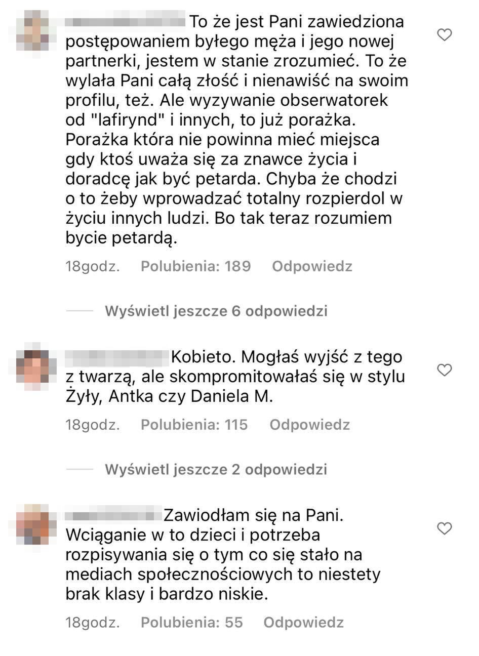 Komentarze pod postem Pauliny Smaszcz