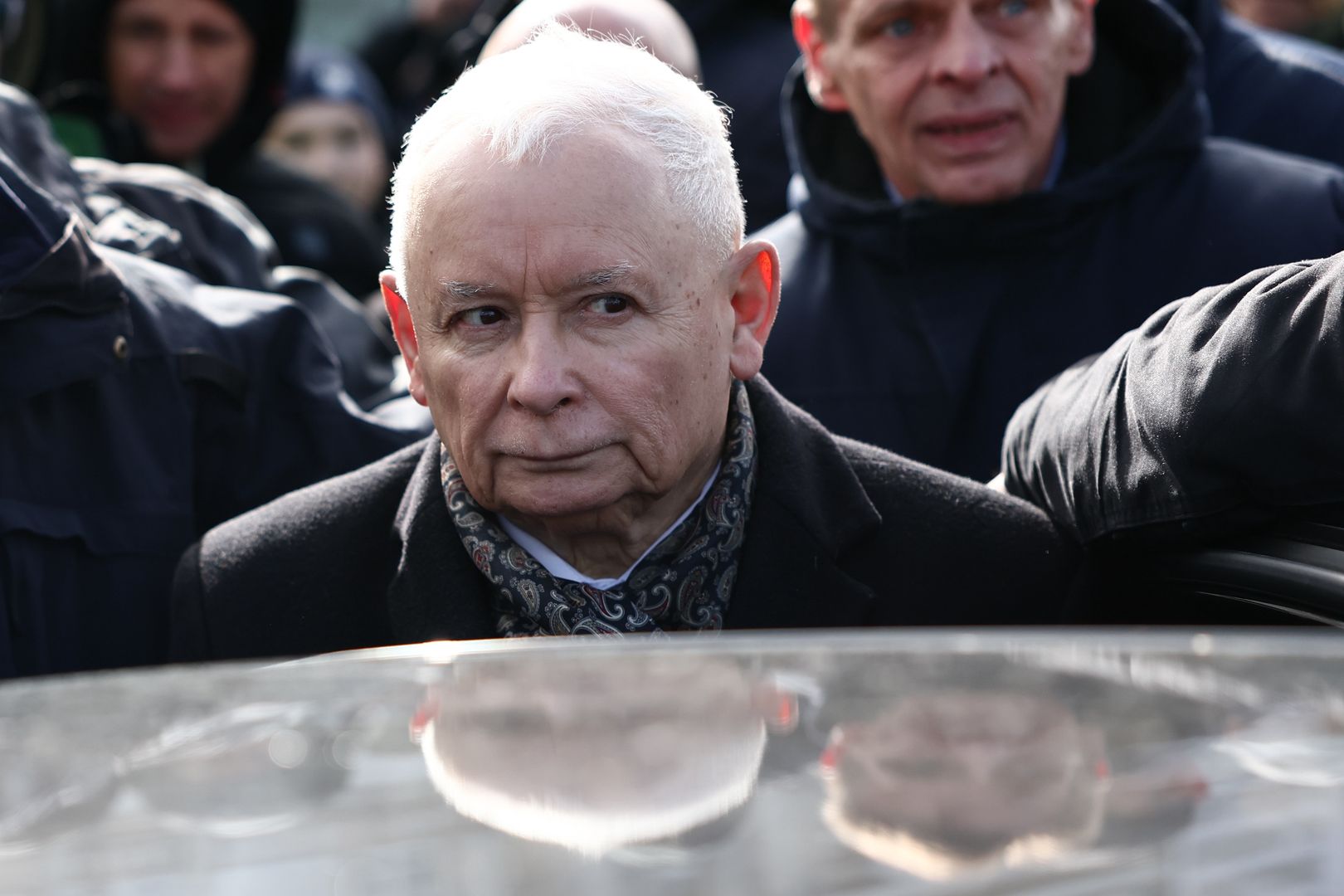 Law and Justice party leader Jaroslaw Kaczynski during the 15th Smolensk plane crash anniversary ceremony in Warsaw, Poland on April 11, 2025. (Photo by Jakub Porzycki/NurPhoto via Getty Images)