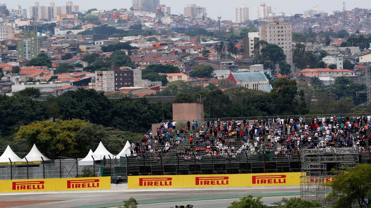 tor Interlagos z panoramą Sao Paulo w tle