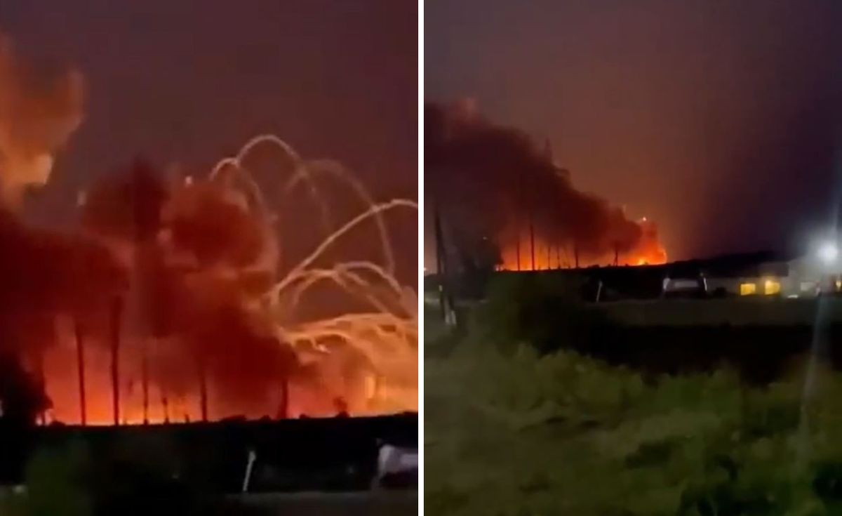 Pożar magazynów broni w rosyjskim obwodzie biełgorodzkim graniczącym z Ukrainą 