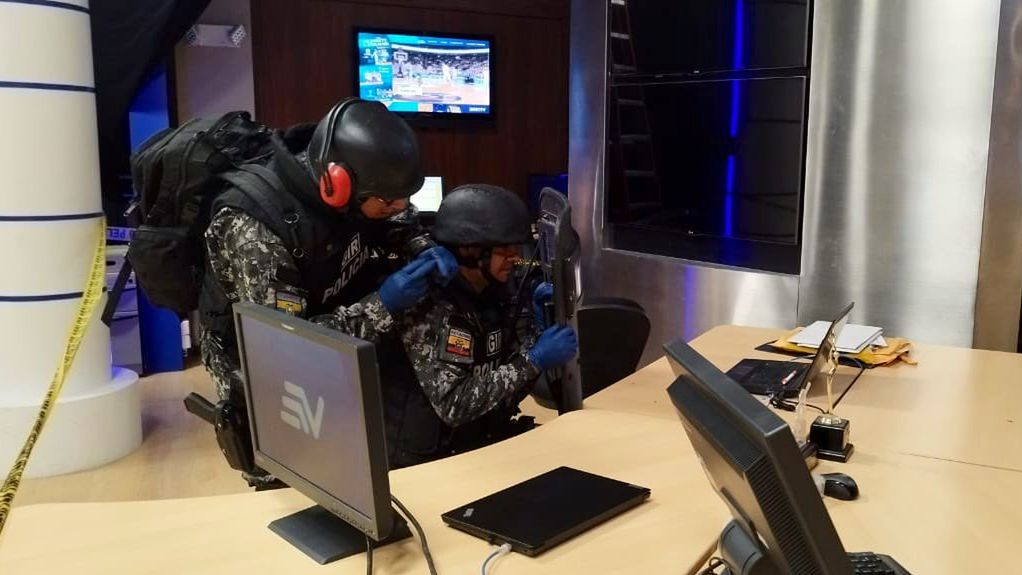 Akcja Policji w studiu telewizyjnym