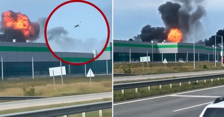 Eksplozje daleko od frontu. Moment ataku dronów na Wildberries w Rosji