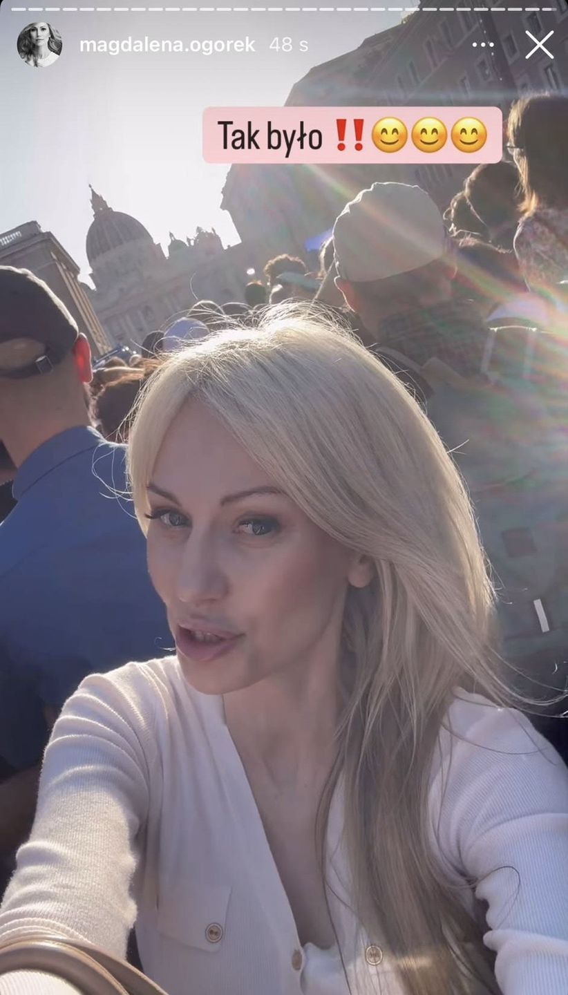 Magdalena Ogórek nadaje z Watykanu