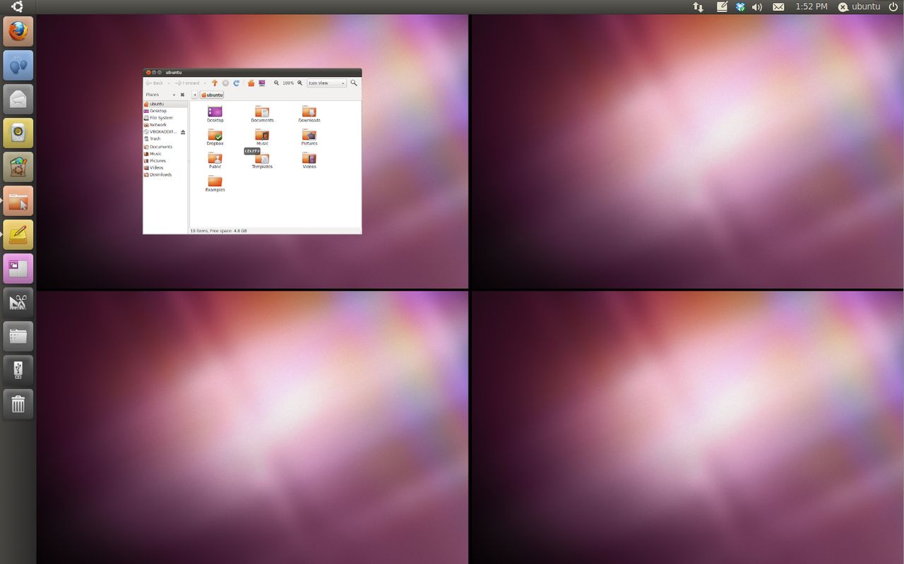 Wirtualne pulpity (Workspaces) w interfejsie Unity z Ubuntu