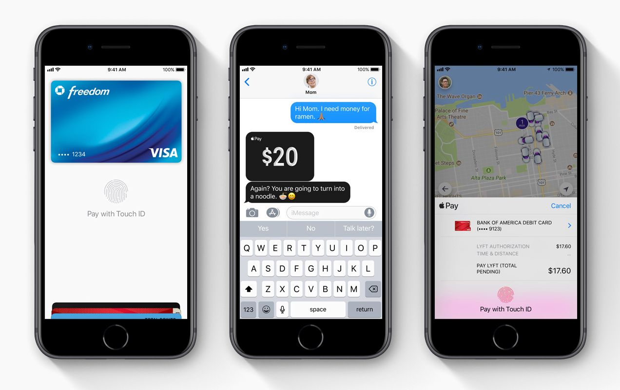 Oprócz emulacji kart, w Apple Pay można także przelewać środki w Messages i opłacać zakupy wewnątrz aplikacji.