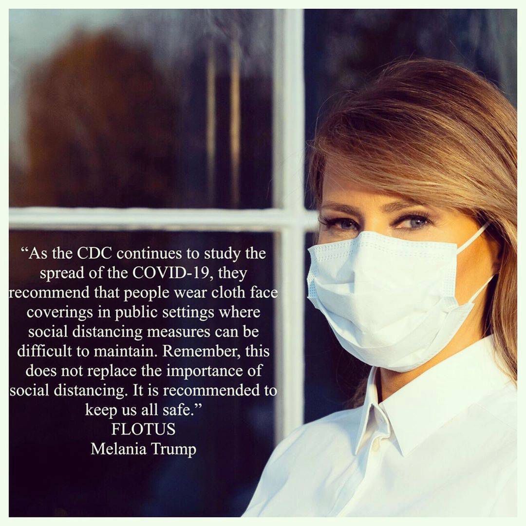 Melania Trump w maseczce