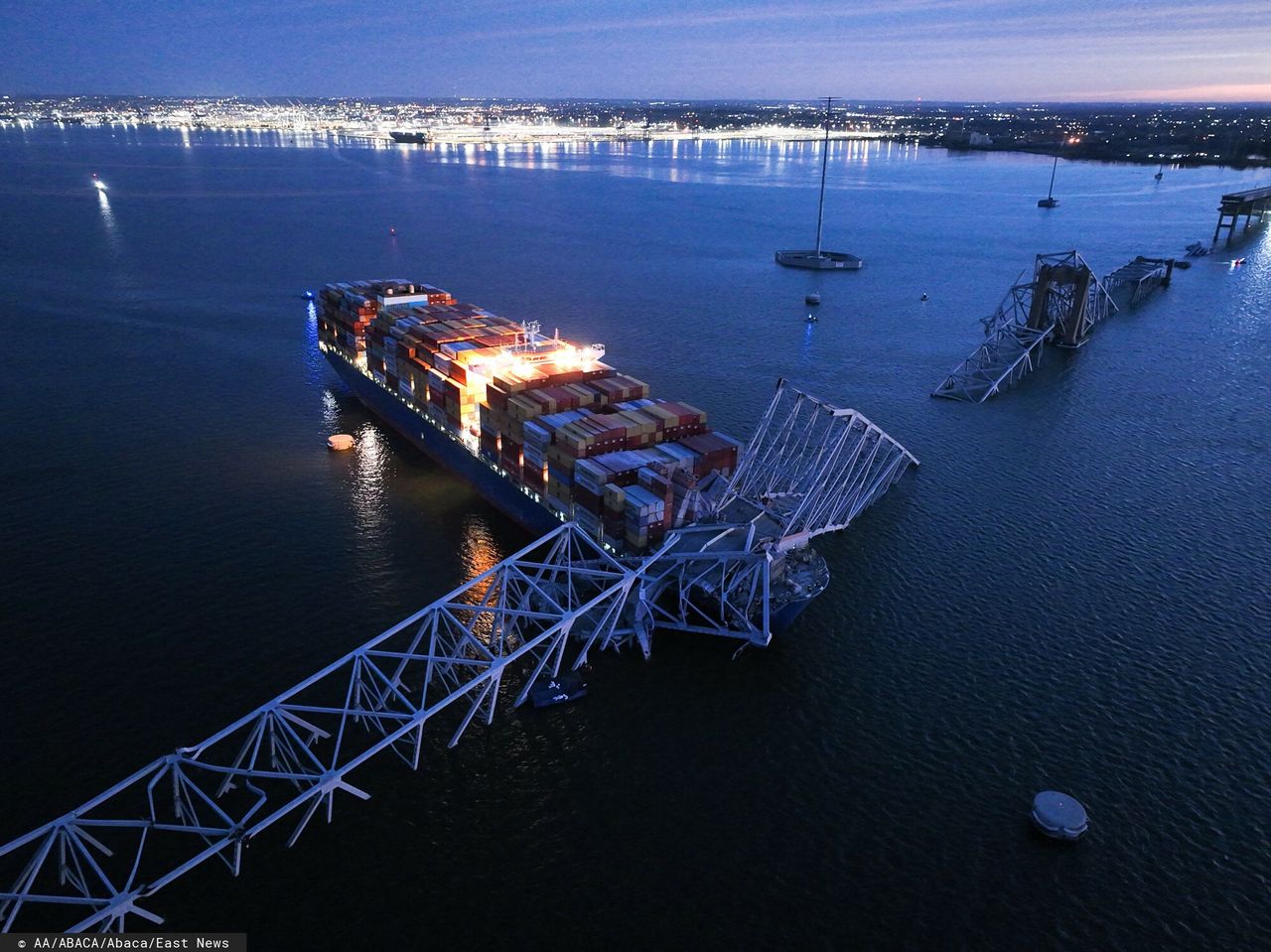 The bridge in Baltimore collapsed after being hit by a ship.