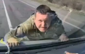 Kuriozalne nagranie z Ukrainy. Próbował uniknąć wojska