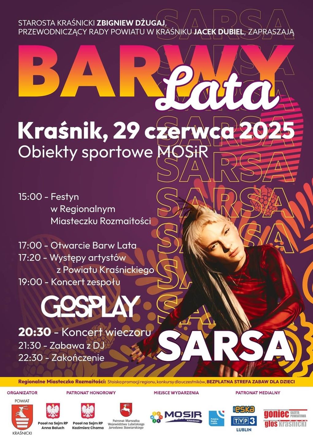 Festyn Barwy Lata 2025 w Kraśniku - plakat