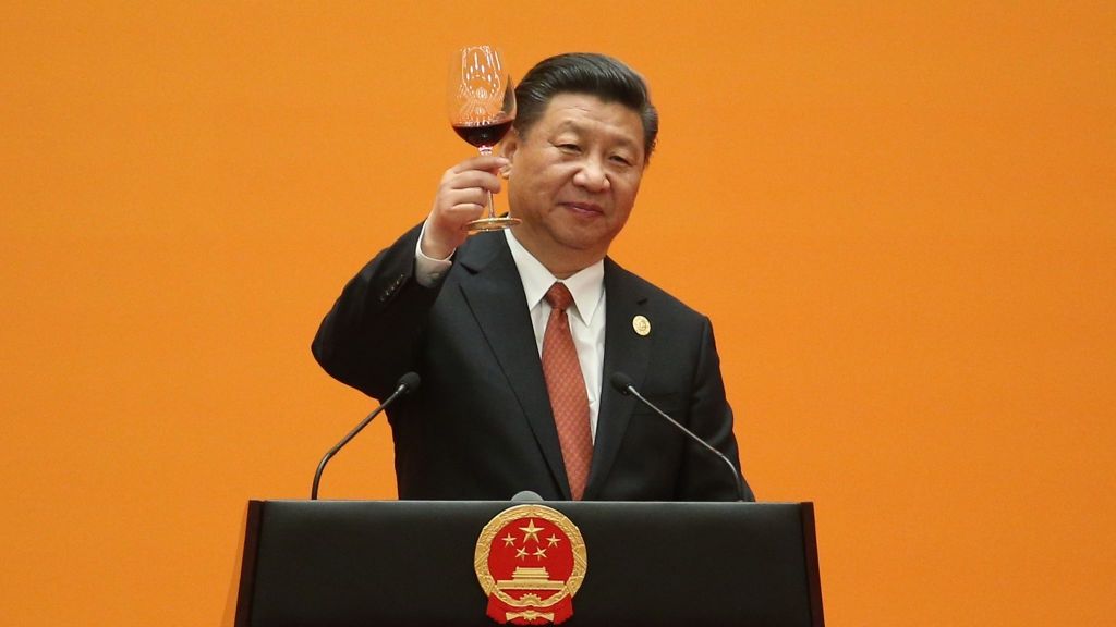 Belt And Road Forum For International Cooperation
BEIJING, CHINA  - MAY 14: Chinese President Xi Jinping makes a toast during a welcome banquet for the Belt and Road Forum at the Great Hall of the People in Beijing, China, 14 May 2017. (Photo by Wu Hong-Pool/Getty Images)
Pool