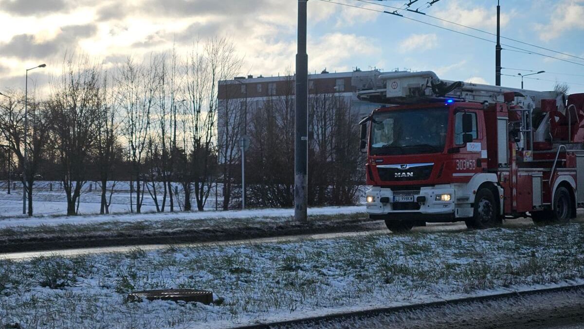 Strażacy jadący na interwencję w Lublinie