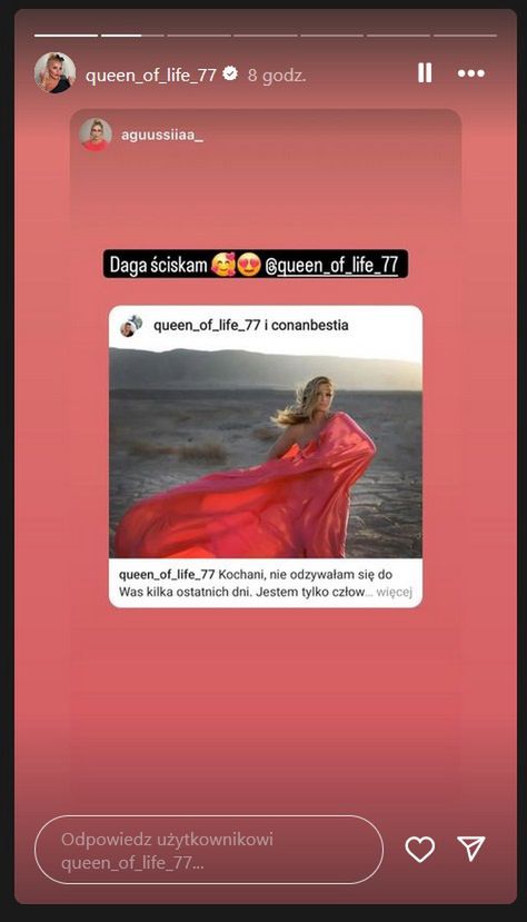 Dagmara Kaźmierska publikuje słowa wsparcia dla niej samej 