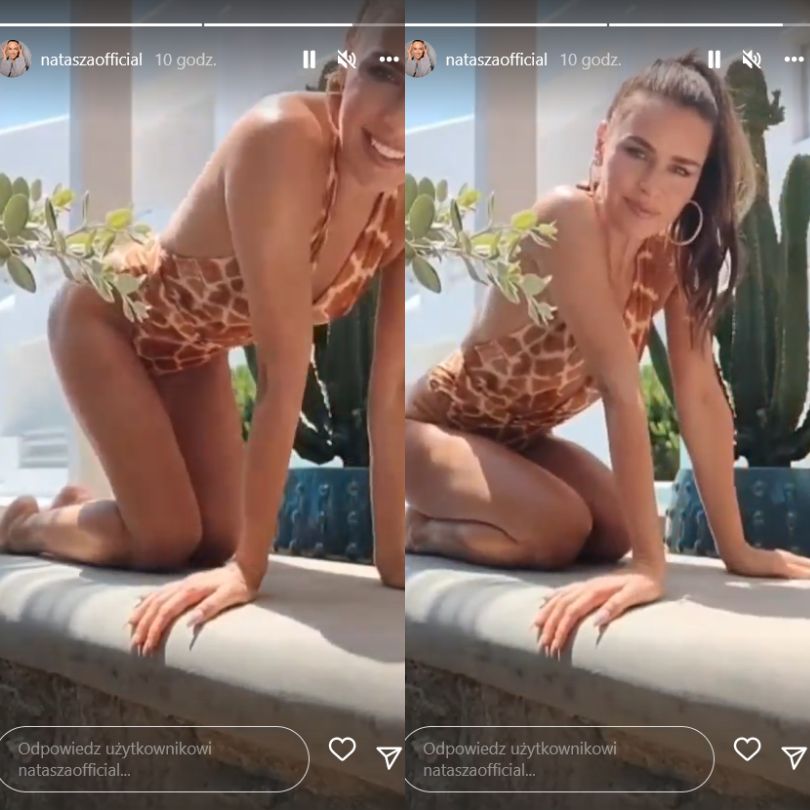 Natasza Urbańska pozuje w kostiumie na wakacjach