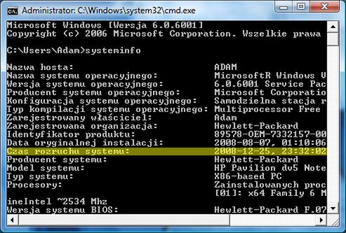 Jak zmierzyć czas działania systemu w XP i Vista? 6