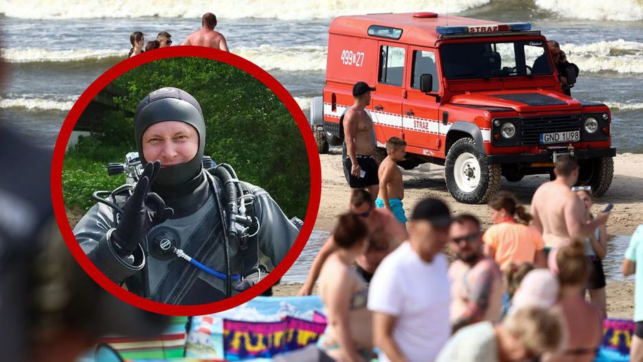 Mł. asp. Przemysław Kaczmarczyk wypoczywał na plaży w Jantarze. Gdy usłyszał wołanie o pomoc ruszył bez wahania.