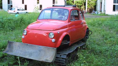 Fiat 500 jako buldożer