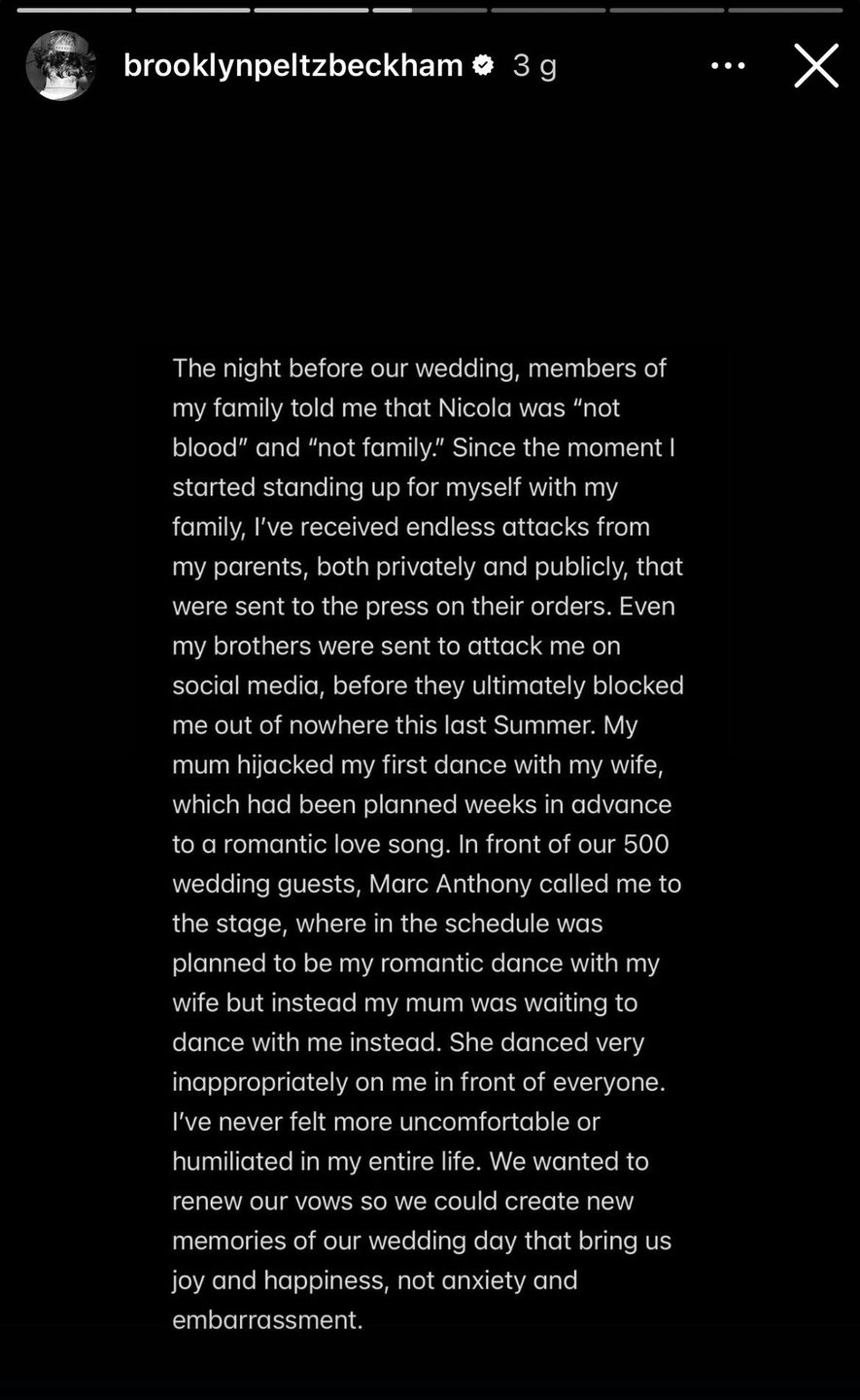 Oświadczenie Brooklyna Beckhama