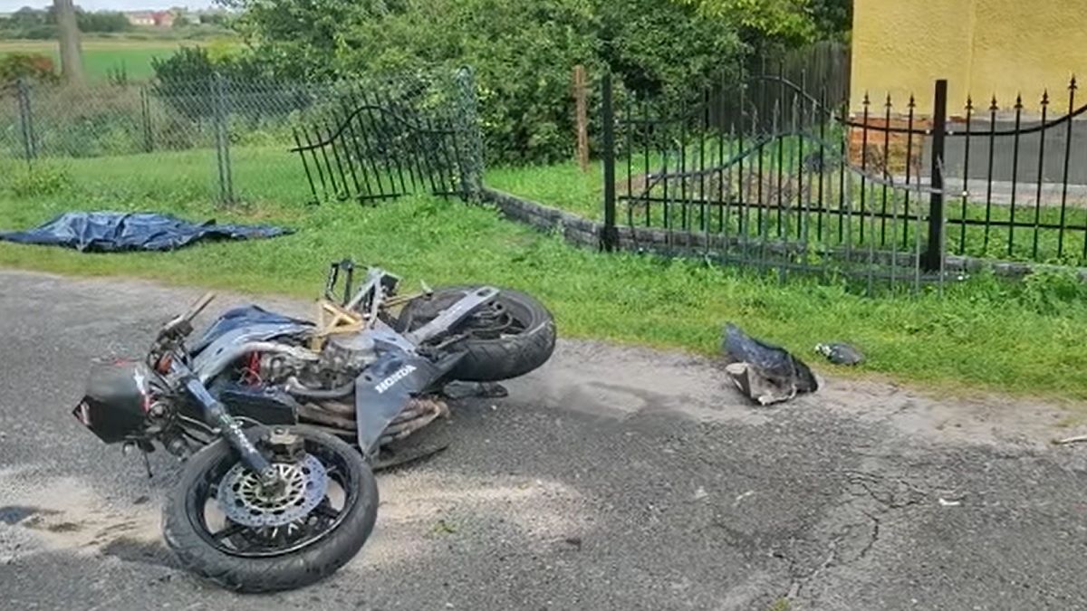 Śmiertelny wypadek motocyklisty w miejscowości Maryniów