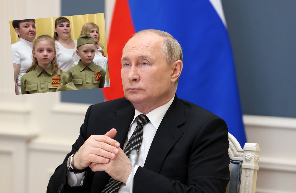 Przedszkolne dzieci śpiewają o walce za Putina 