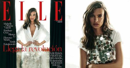 Złowrogie spojrzenia Emily Ratajkowski w hiszpańskim "Elle"...