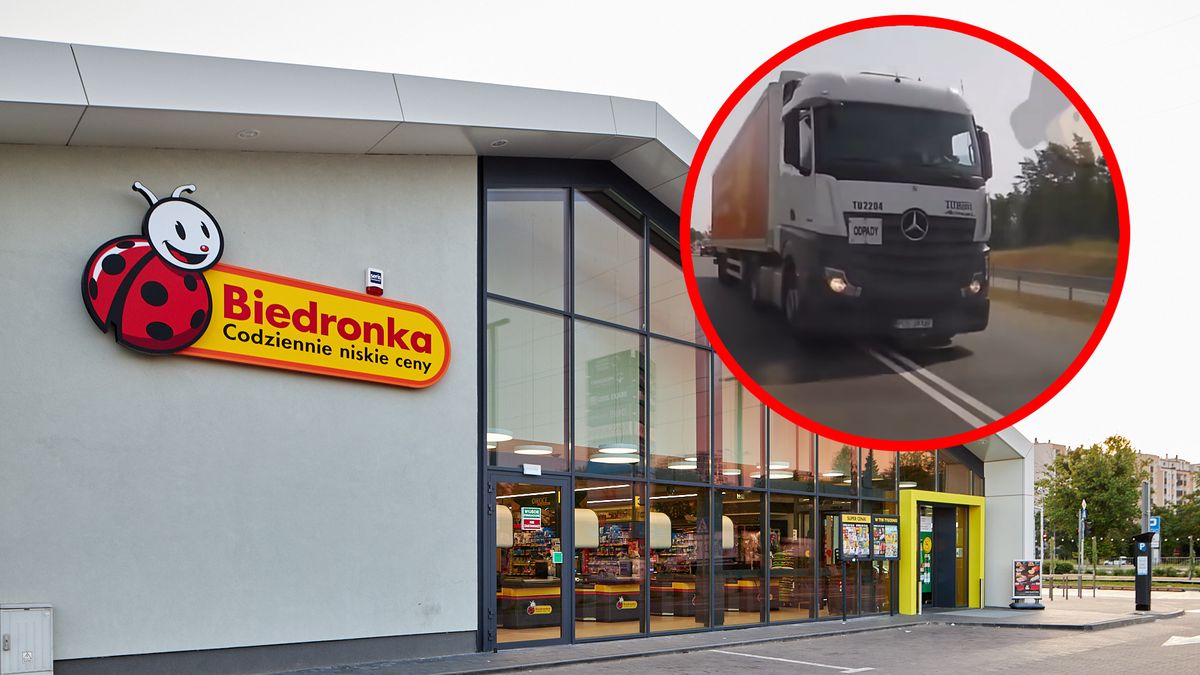 Kierowca samochodu ciężarowego wykonał skandaliczny manewr na drodze