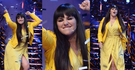 Farna cała na żółto cieszy się z finału "Idola" (ZDJĘCIA)