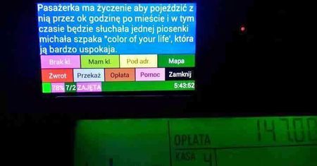 Jeździła ponad godzine taksówką po Lublinie i słuchała piosenki Michała Szpaka