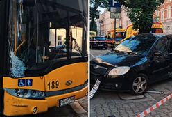 Pasażerowie przeżyli chwile grozy. Autobus zderzył się z osobówką