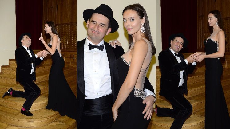 Michał Koterski udaje, że znów prosi o rękę Marcelę Leszczak