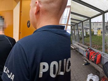 Wicko: 24-latek szalał na przystanku i nie uspokoił się nawet na widok policji. Miał przy sobie woreczek z tabletkami