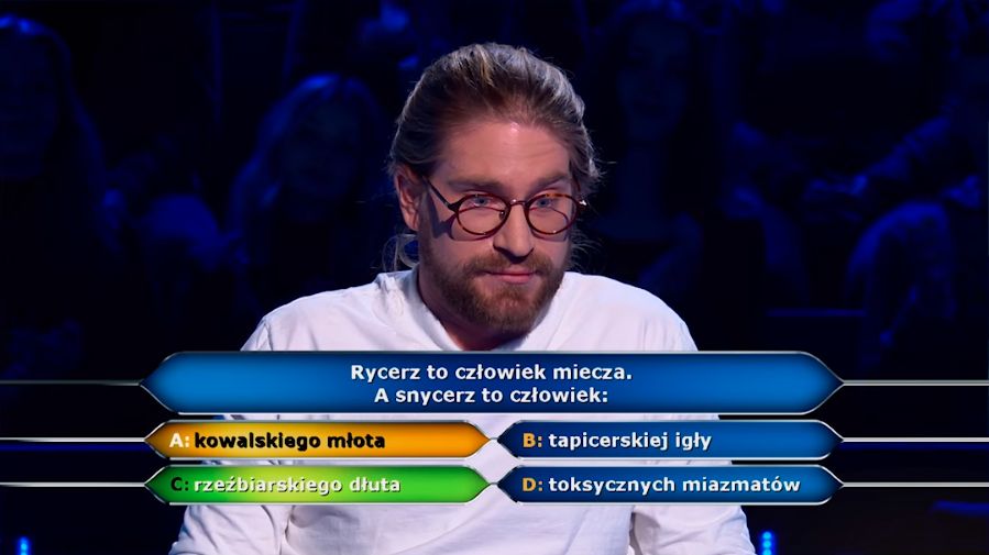Kuriozalna wpadka w "Milionerach". Hubert Urbański nie wiedział, gdzie podziać wzrok