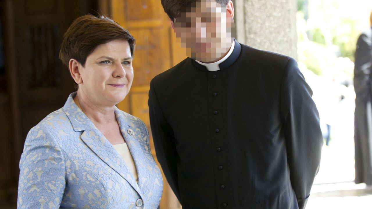 Premier Beata Szydło z synem, Tymoteuszem