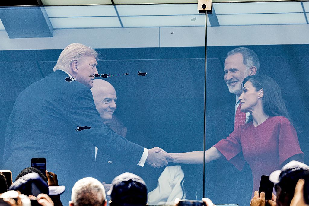 Donald Trump, Gianni Infantino, król Filip VI, królowa Letycja 
