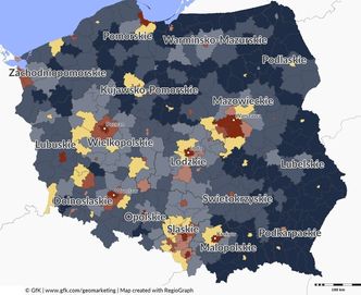 Mapa biedy i bogactwa. Pokazuje, ile Polacy naprawdę mają w portfelu