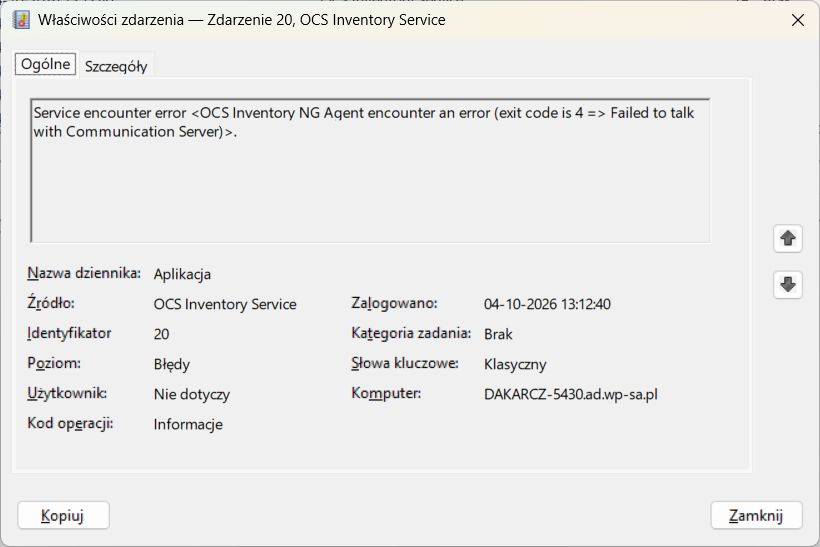 Jak odczytać szczegóły błędu?