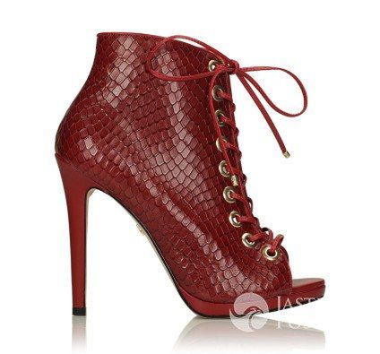 KAZAR Czerwone botki peep toe - 324 zł