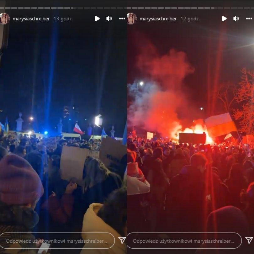 Znani protestują pod ambasadą Rosji w Warszawie