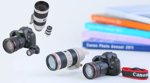 Firma Canon stworzyła piękną miniaturkę modelu EOS 5DS z dwoma obiektywami 8