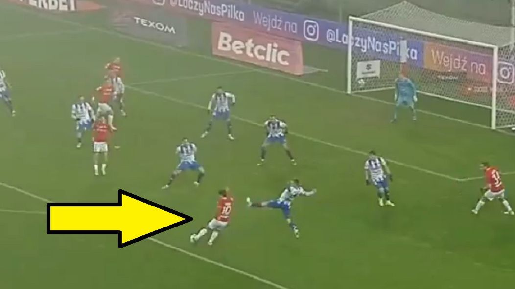 Twitter / Screen / TVP Sport / Na zdjęciu: Frederico Duarte strzelił pięknego gola w meczu ze Stalą Mielec