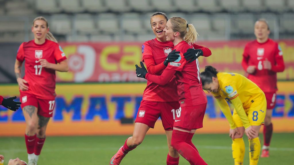 Getty Images / Vasile Mihai-Antonio / Na zdjęciu: radość Natalii Padilli-Bidas i Eweliny Kamczyk po golu na 1:0 z Rumunią