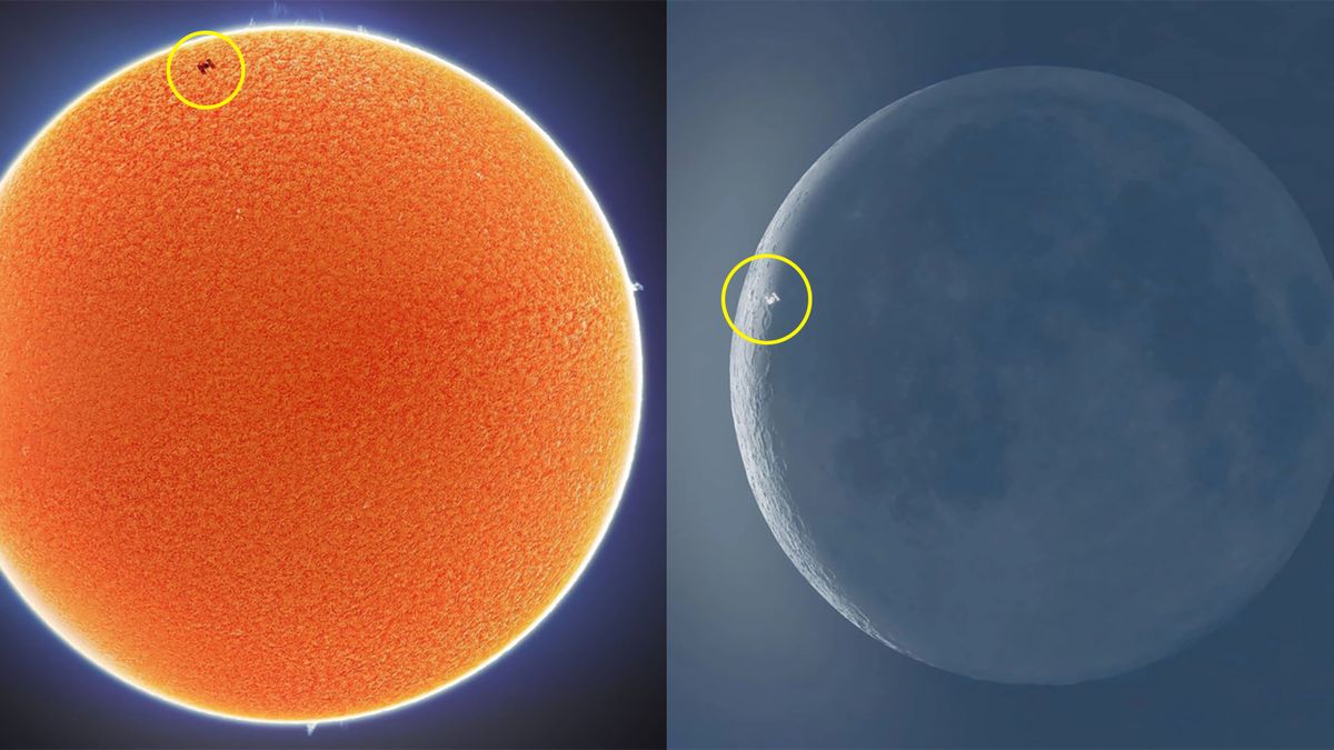 Spektakularne zdjęcia ISS na tle Księżyca oraz Sońca. To robi wrażenie! 1