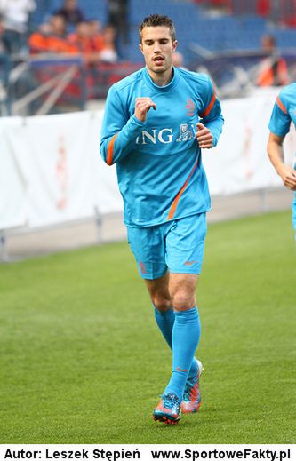 Robin van Persie podczas treningu przed Euro 2012