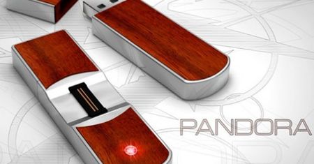 Bardzo luksusowy pendrive z czytnikiem linii papilarnych