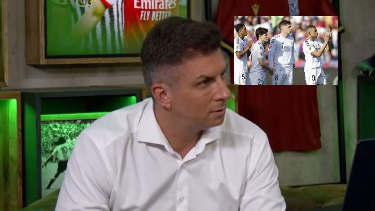 Twitter / Kanał Sportowy / PAP / Na zdjęciu: Mateusz Borek, w ramce Real Madryt.